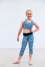 Load image into Gallery viewer, Blue Leopard Crop Top - Koa Kids Activewear