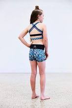 Load image into Gallery viewer, Blue Leopard Crop Top - Koa Kids Activewear