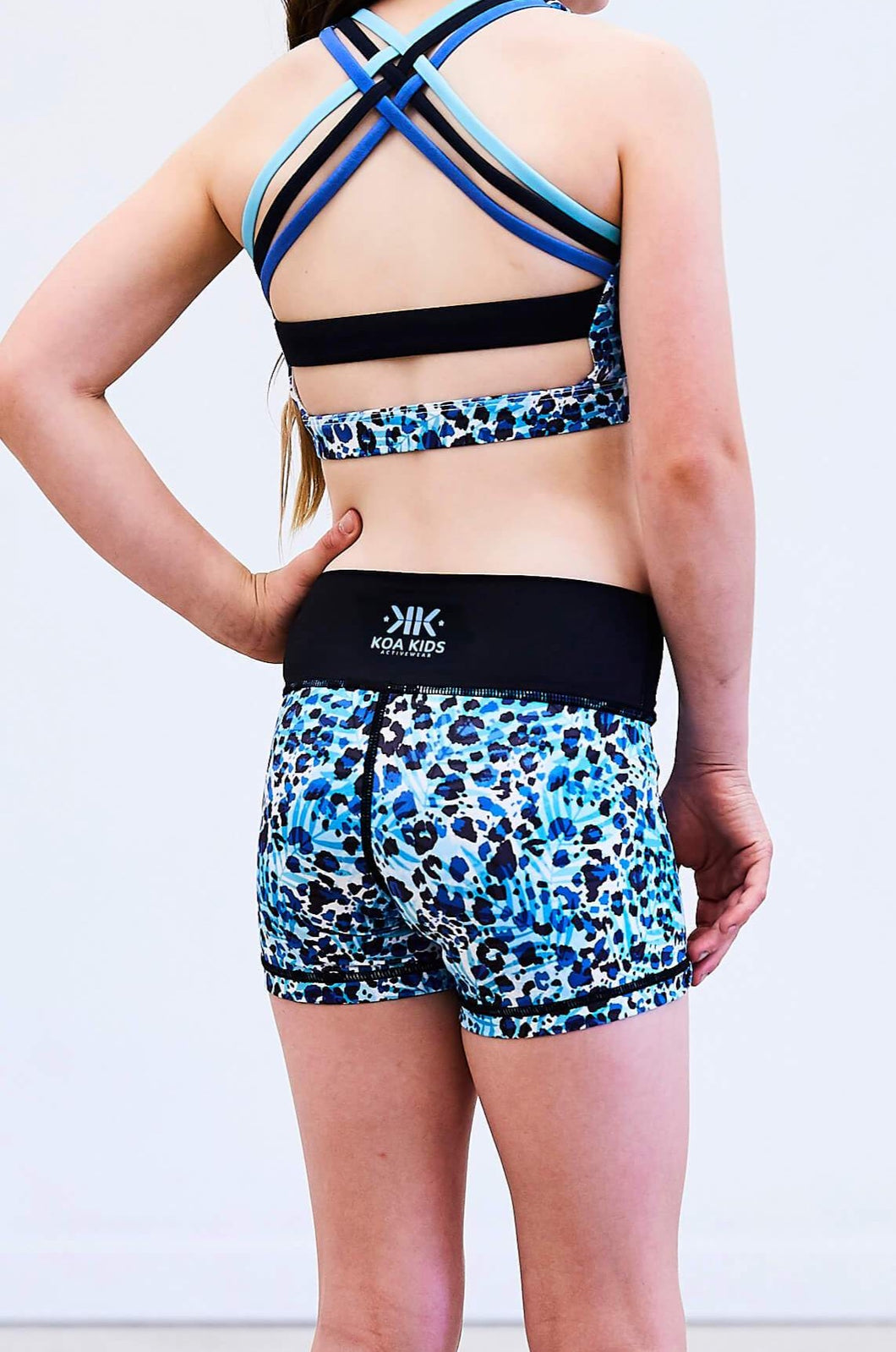 Blue Leopard Shorts - Koa Kids Activewear